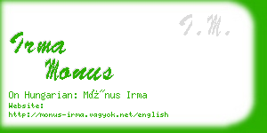 irma monus business card