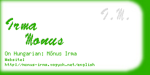 irma monus business card